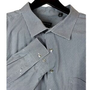 GEOFFREY BEENE Tall Mens Wrinkle Free Dress Shirt Geometric Pattern Button Down